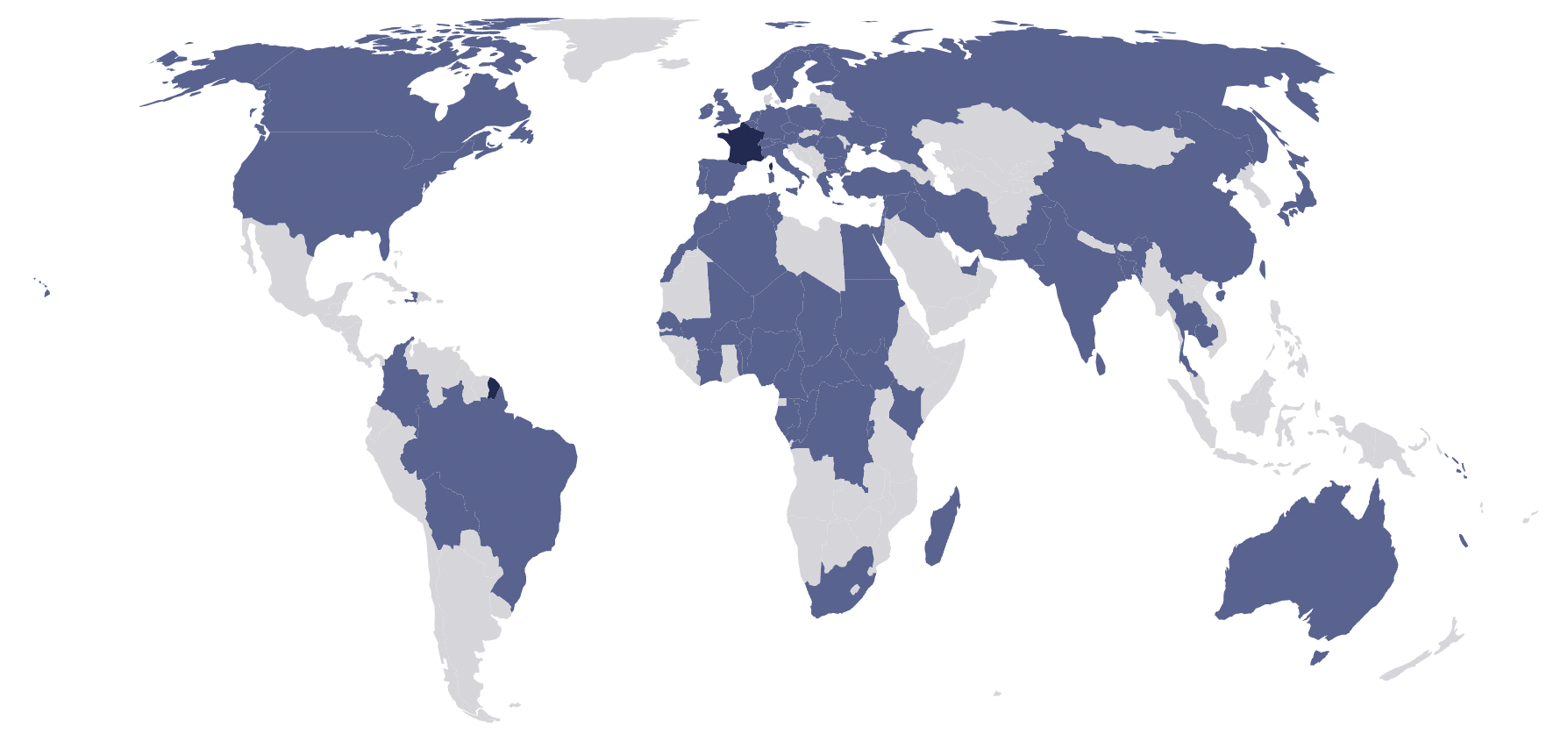 carte de l'utilisation d'Archifiltre Docs dans le monde